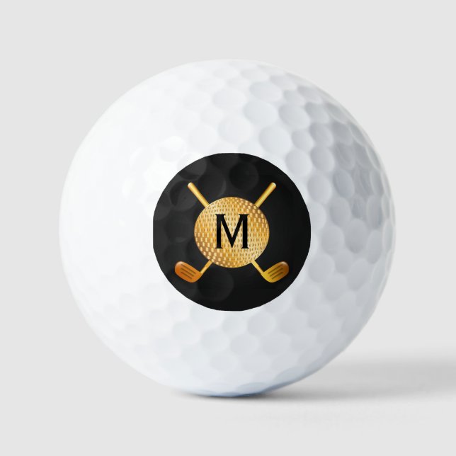 Mit Monogramm Gold Ball und Clubs (Vorderseite)
