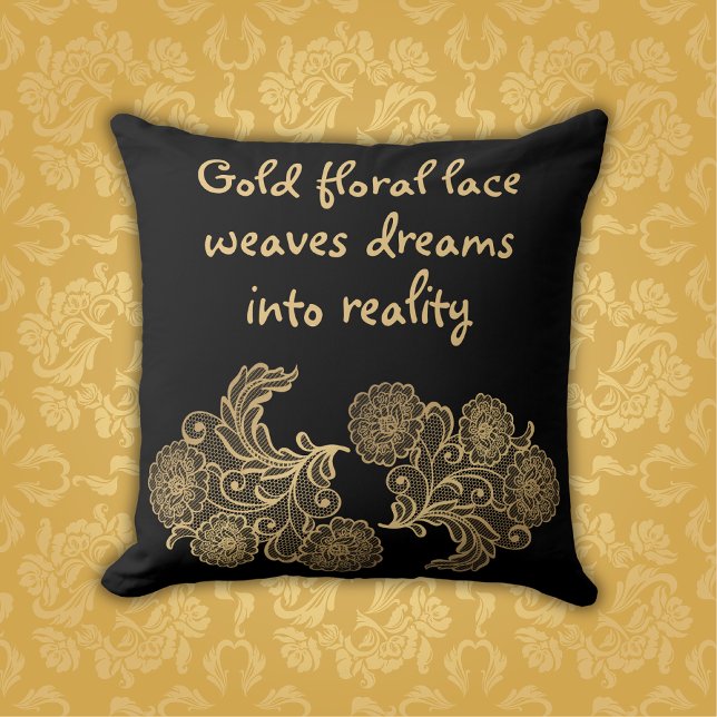 Mit Monogramm Gold-Blütenspitze | Kissen (Von Creator hochgeladen)