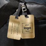 Mit Monogramm Gold-Brushmetall Gepäckanhänger<br><div class="desc">Das Mit Monogramm Logo mit dem Logo "Gold Brushed Metal Luggage Tag". Personalisieren Sie es mit Ihren Daten und Ihrem Firmenlogo.</div>