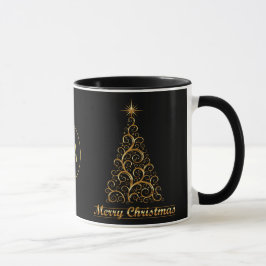 Mit Monogramm Gold Frohe Weihnachtsfeiertage Star Tasse