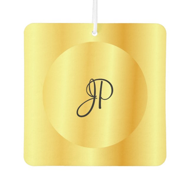 Mit Monogramm Gold Look Template Elegant Moderne Autolufterfrischer (Vorderseite)