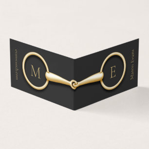 Mit Monogramm Gold Snaffle-Bit-Pferdebranche Visitenkarten