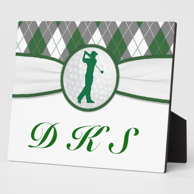 Mit Monogramm Golf kariert Fotoplatte (Seite)