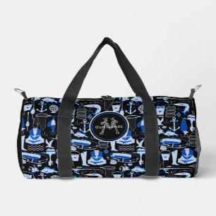 Mit Monogramm Gone Fishing Blue Duffle Bag