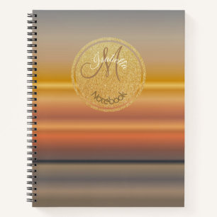Mit Monogramm Gradienten aus Grauen und Grauen Son Notizbuch