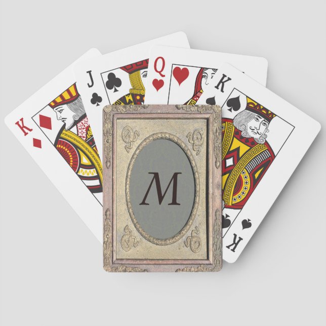 Mit Monogramm Grafikkarten für gestylte Rahmen-Dam Spielkarten (Rückseite)