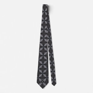 Mit Monogramm, grau-schwarzes Muster Krawatte