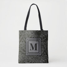 Mit Monogramm Grau und Schwarz William Morris Foli