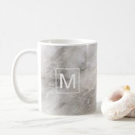 Mit Monogramm grauer Marmor Kaffeetasse