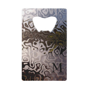 Mit Monogramm grauer schimmernder Snakeskin Effekt Kreditkartenflaschenöffner