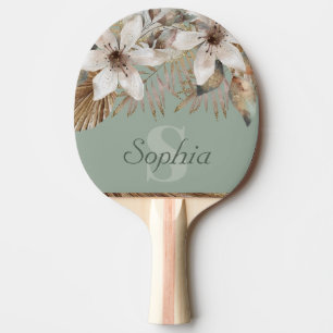 Mit Monogramm Green Gold Botanical Ping Pong Paddl Tischtennis Schläger