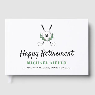 Mit Monogramm Greenery Golf Themed Retirement Part Gästebuch