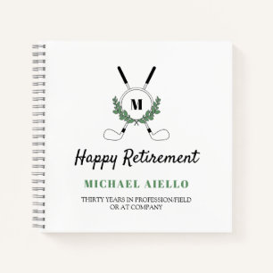 Mit Monogramm Greenery Golf Themed Retirement Part Notizbuch