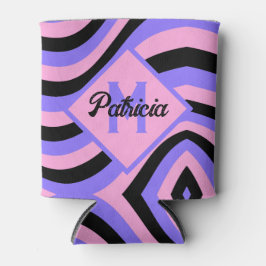 Mit Monogramm Groovy pink und lila psychedelisch s Dosenkühler