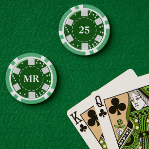 Mit Monogramm Grün 25 Pokerchips