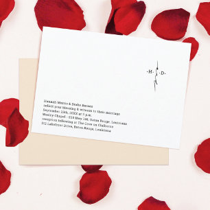 Mit Monogramm Hand Letter Chic Cross-Hochzeit Einladung