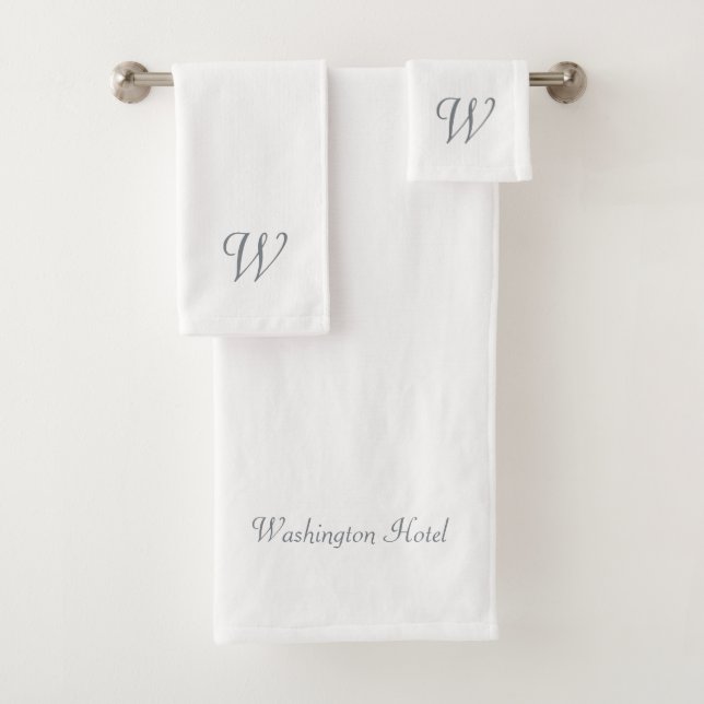 Mit Monogramm Handtücher in Grau (Insitu)