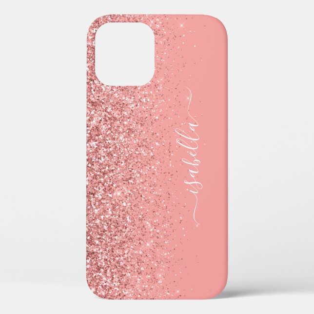 Mit Monogramm Handy-Fall Pink-Skriptname Case-Mate iPhone Hülle (Rückseite)