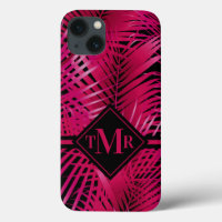 Mit Monogramm, heiß rosa Palm