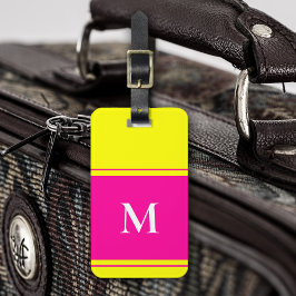 Mit Monogramm, heller Neongelber Gepäckträger Gepäckanhänger