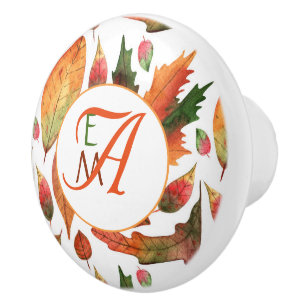 Mit Monogramm Herbstbelästigung Orange Green Decke Keramikknauf