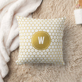 Mit Monogramm Hexagon-Muster Kissen