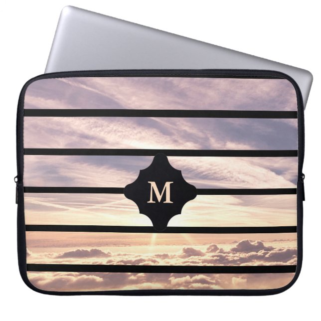 Mit Monogramm Himmelsszene Laptopschutzhülle (Vorderseite)