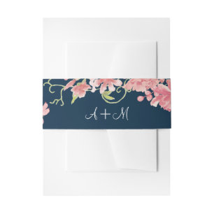Mit Monogramm Hochzeit der rosa Pfannkuchen Einladungsbanderole