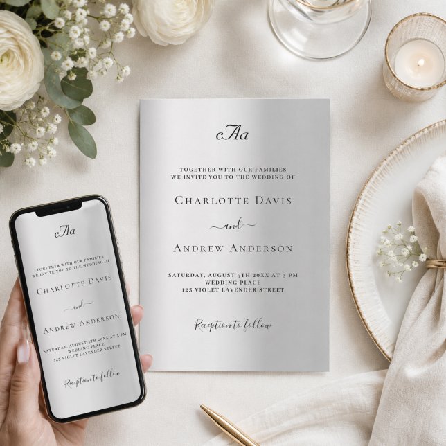 Mit Monogramm Hochzeit Einladung (Von Creator hochgeladen)