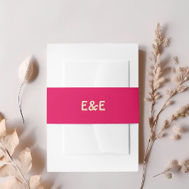 Mit Monogramm Hochzeit in Pink Einladungsbanderole
