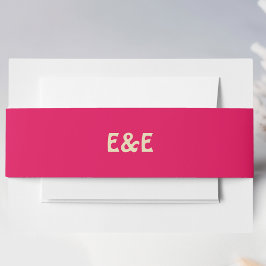 Mit Monogramm Hochzeit in Pink Einladungsbanderole