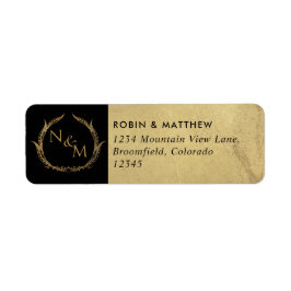 Mit Monogramm Hochzeit in Schwarz und Gold