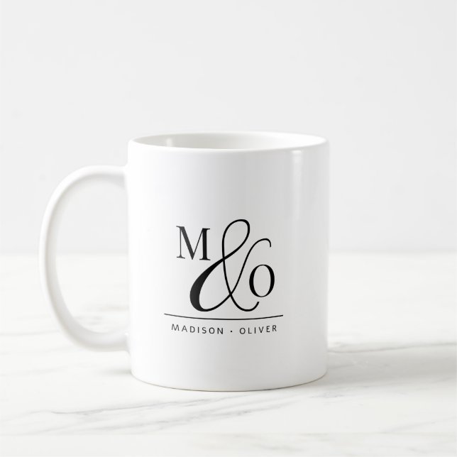 Mit Monogramm Hochzeit Kaffeetasse (Links)