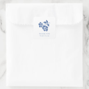 Mit Monogramm Hochzeit mit Aquarellblumen Vielen D Quadratischer Aufkleber