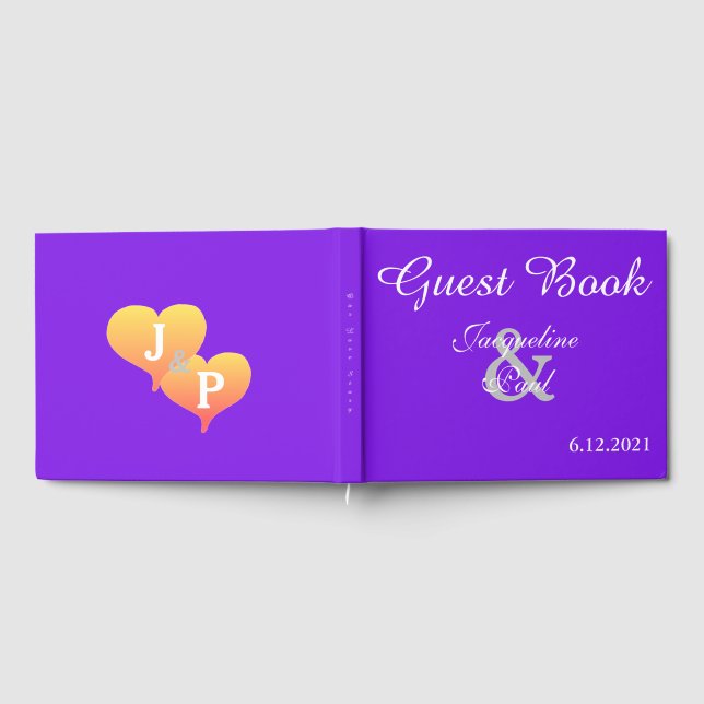 Mit Monogramm Hochzeit mit Sonnenuntergang Gästebuch (Voll)