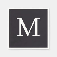 Mit Monogramm Hochzeit Napkin Black & White Design