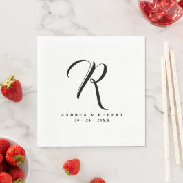 Mit Monogramm Hochzeit Napkins mit Namen Serviette