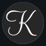 Mit Monogramm Hochzeitbrief Einladung Umschlag Auf Runder Aufkleber<br><div class="desc">Mit Monogramm Hochzeitsbrief lädt Umschlag Aufkleber-Sticker zu Einladungen ein</div>