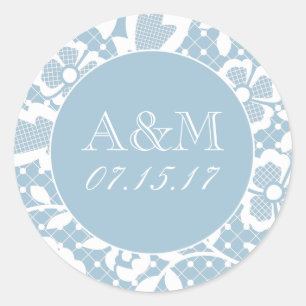 Mit Monogramm Hochzeitsaufkleber Runder Aufkleber