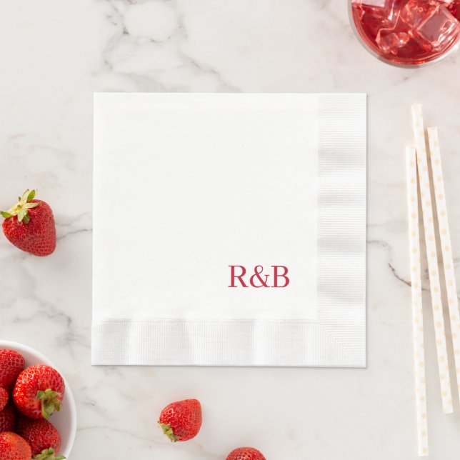 Mit Monogramm Hochzeitscocktail Serviette (Beispiel)