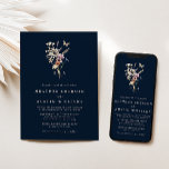 Mit Monogramm Hochzeitseinladung in Navy Einladung<br><div class="desc">Mit Monogramm Hochzeitseinladung in Navy. Dieses stilvolle und elegante Hochzeitsboho lädt zu herrlichen,  handbemalten Aquarellbädern ein,  die als hübsches und schlichtes Bouquet für den Frühling,  den Sommer oder für Hochzeiten im Herbst eingerichtet sind. Finden Sie passende Artikel in der Hochzeitskollektion der Navy Blue Boho Wildblume.</div>