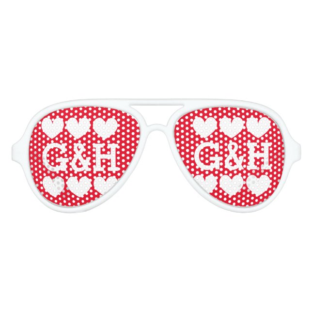 Mit Monogramm Hochzeitsfeier für Sonnenbrille (Vorderseite)