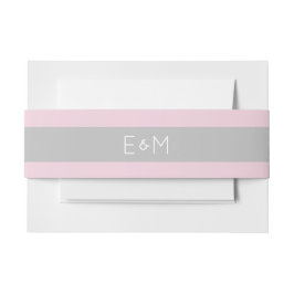 Mit Monogramm Hochzeitspack in Rosa Grau Einladungsbanderole