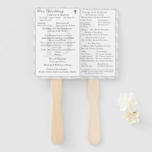 Mit Monogramm Hochzeitsprogramm für White Lace Fächer