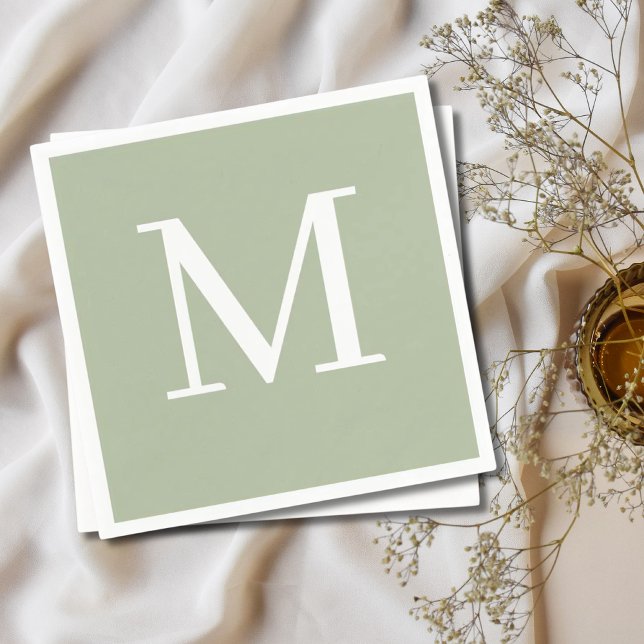 Mit Monogramm Hochzeitsszenario Serviette (Monogrammed Wedding Napkin Sage Design
)