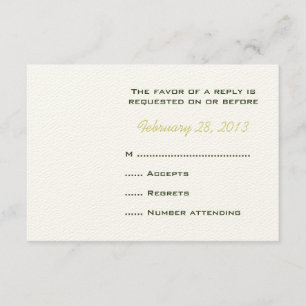 Mit Monogramm Hochzeitstorte mit grünem Kranz RSVP Karte