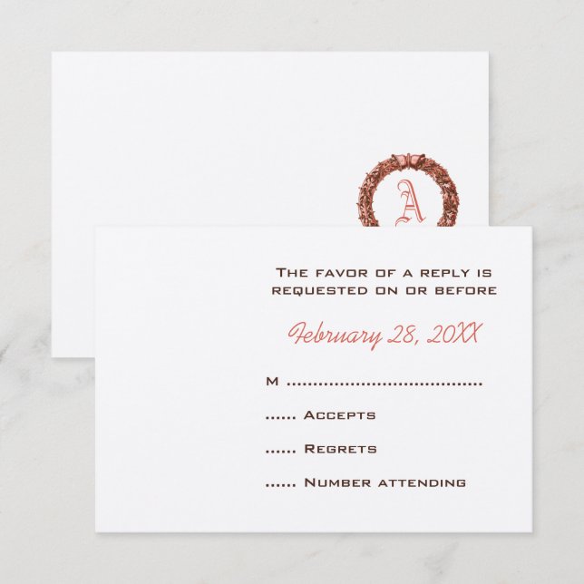 Mit Monogramm Hochzeitstorte RSVP Karte (Vorne/Hinten)