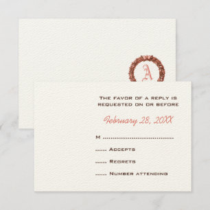 Mit Monogramm Hochzeitstorte RSVP Karte