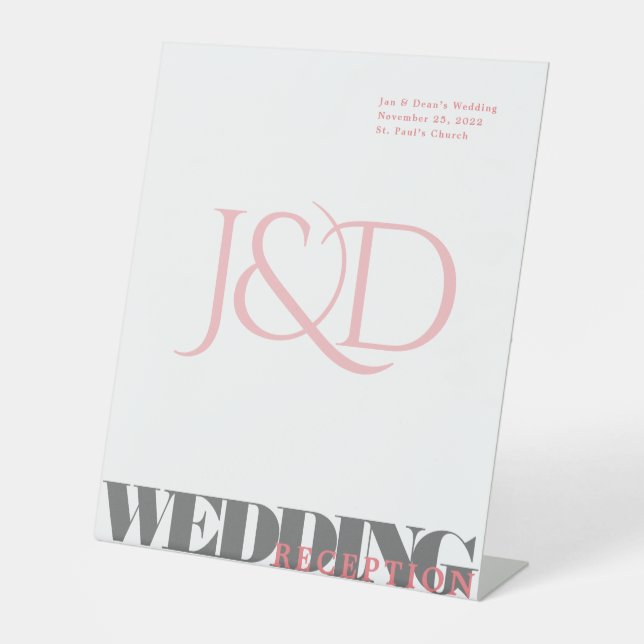 Mit Monogramm Hochzeitszeichen Sockelschild (Vorderseite)