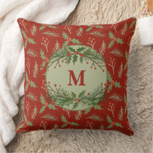Mit Monogramm Holiday Throw Kissen